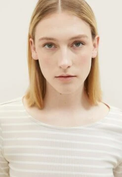 Tom Tailor Mit StreifenmusterMaglietta A Manica LungaGrey Offwhite Stripe Donna T-shirt E Top TO221D1K7-A11 -Tom Tailor 019762afd5ec4cb989a04a7199442fae