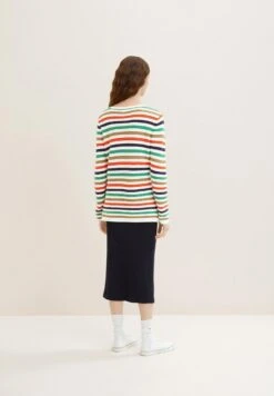 Tom Tailor Knit Jumper With Round NecklineMaglioneNavy Green Multicolor Stripe Donna Maglieria TO221I0IQ-K19 -Tom Tailor 03dbb3890d834d2091ffda5dd07fe185