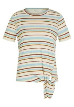 TOM TAILOR Denim T-Shirt Con StampaBlue Creme Brown Stripe Donna T-shirt E Top TO721D10F-K12 -Tom Tailor 04419db8c09c4729af9f98512ffbcb59