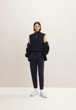 Tom Tailor Mit RippbündchenPantaloni SportiviNavy Midnight Blue Donna Pantaloni TO221A0HM-K11 -Tom Tailor 076d6153edcc465f8ab33d163c0cded8