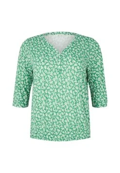 Tom Tailor Gemustertes Maglietta A Manica LungaGreen Floral Design Donna T-shirt E Top TO221D1HC-M11