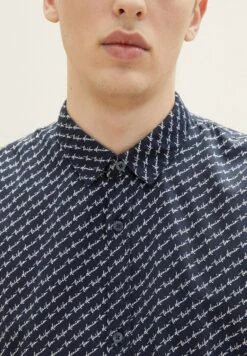 TOM TAILOR Denim Gemustertes - Camicia - Wording Laser Print -Tom Tailor 0a4c037663bf41cc9ef3095bad1c66b3