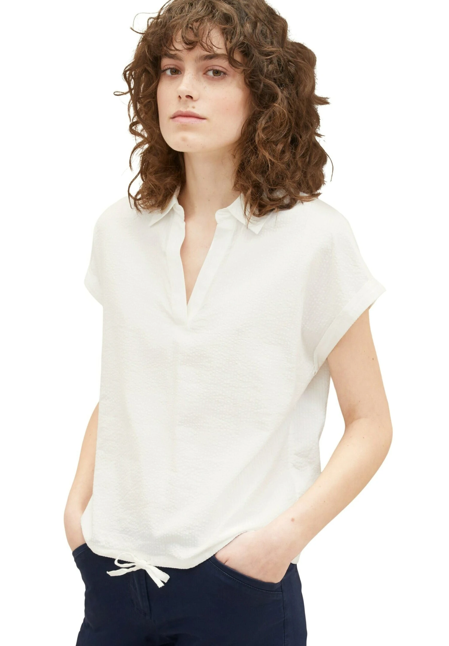 Tom Tailor StrukturierteCamicettaWhisper White Donna Camicie E Bluse TO221E168-A11 6 Tom Tailor StrukturierteCamicettaWhisper White Donna Camicie E Bluse TO221E168-A11 - immagine 4