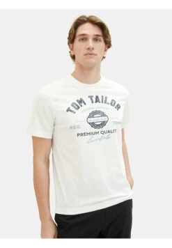 Tom Tailor Mit LogoT-Shirt Con StampaWhite Uomo T-shirt E Polo TO222O1CG-A11 -Tom Tailor 0c2279a5f89b49228451e0249fc1595d