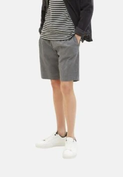 TOM TAILOR Denim ShortsBlack Grey Bean Dobby Uomo Bermuda TO722F09R-C11