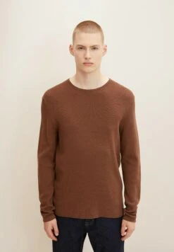 TOM TAILOR Denim Zigzag Structured CrewneckMaglioneLight Wood Brown Uomo Maglieria TO722Q080-O12