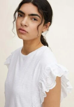 TOM TAILOR Denim Mit VolantT-Shirt Con StampaWhite Donna T-shirt E Top TO721E0NB-A11 -Tom Tailor 119a489479494a7b953719cfbd6cee55