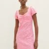 TOM TAILOR Denim GemustertesMit Puffärmeln - Vestito Di Maglina - Pink
