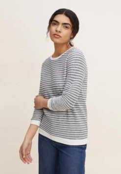 TOM TAILOR Denim Striped Jacquard ShirtFelpaBlue White Donna Felpe TO721J09I-K11