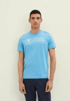 Tom Tailor Printed TeesT-Shirt Con StampaRainy Sky Blue Uomo T-shirt E Polo TO222O19I-K12