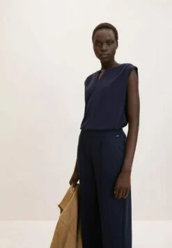 Tom Tailor Mit FaltenlegungTopNavy Midnight Blue Donna T-shirt E Top TO221E130-K11 -Tom Tailor 1945603def3e4272ac93acebcc45373b