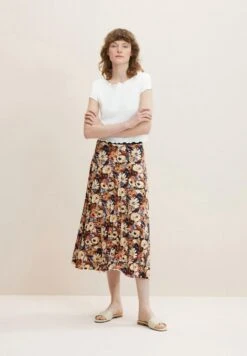 Tom Tailor Gonna A PiegheBeige Large Floral Design Donna Gonne TO221B0CA-B12