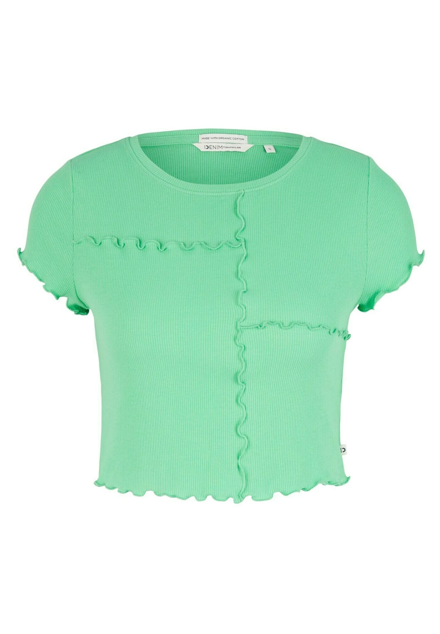 TOM TAILOR Denim Cropped Mit ZiernähtenT-Shirt Con StampaStrong Green Donna T-shirt E Top TO721D12T-M11 7 TOM TAILOR Denim Cropped Mit ZiernähtenT-Shirt Con StampaStrong Green Donna T-shirt E Top TO721D12T-M11 - immagine 5