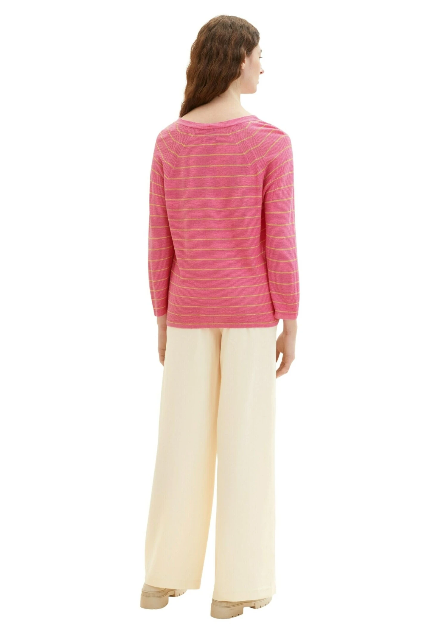 Tom Tailor Mit V AusschnittMaglionePink Sand Stripe Donna Maglieria TO221I0UV-J12 5 Tom Tailor Mit V AusschnittMaglionePink Sand Stripe Donna Maglieria TO221I0UV-J12 - immagine 3