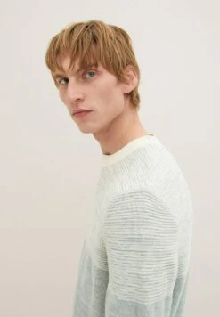 Tom Tailor Mit Struktur MaglioneIce Blue White Block Stripe Uomo Maglieria TO222Q0R7-K11 -Tom Tailor 1d7e7093e7e74d10a1a59d3c787d8f49