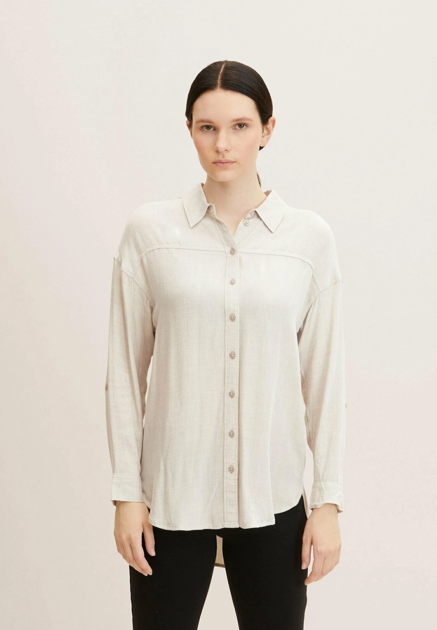 TOM TAILOR Denim Lange CamiciaCloud Grey Melange Donna Camicie E Bluse TO721E0NW-B11 3 TOM TAILOR Denim Lange CamiciaCloud Grey Melange Donna Camicie E Bluse TO721E0NW-B11