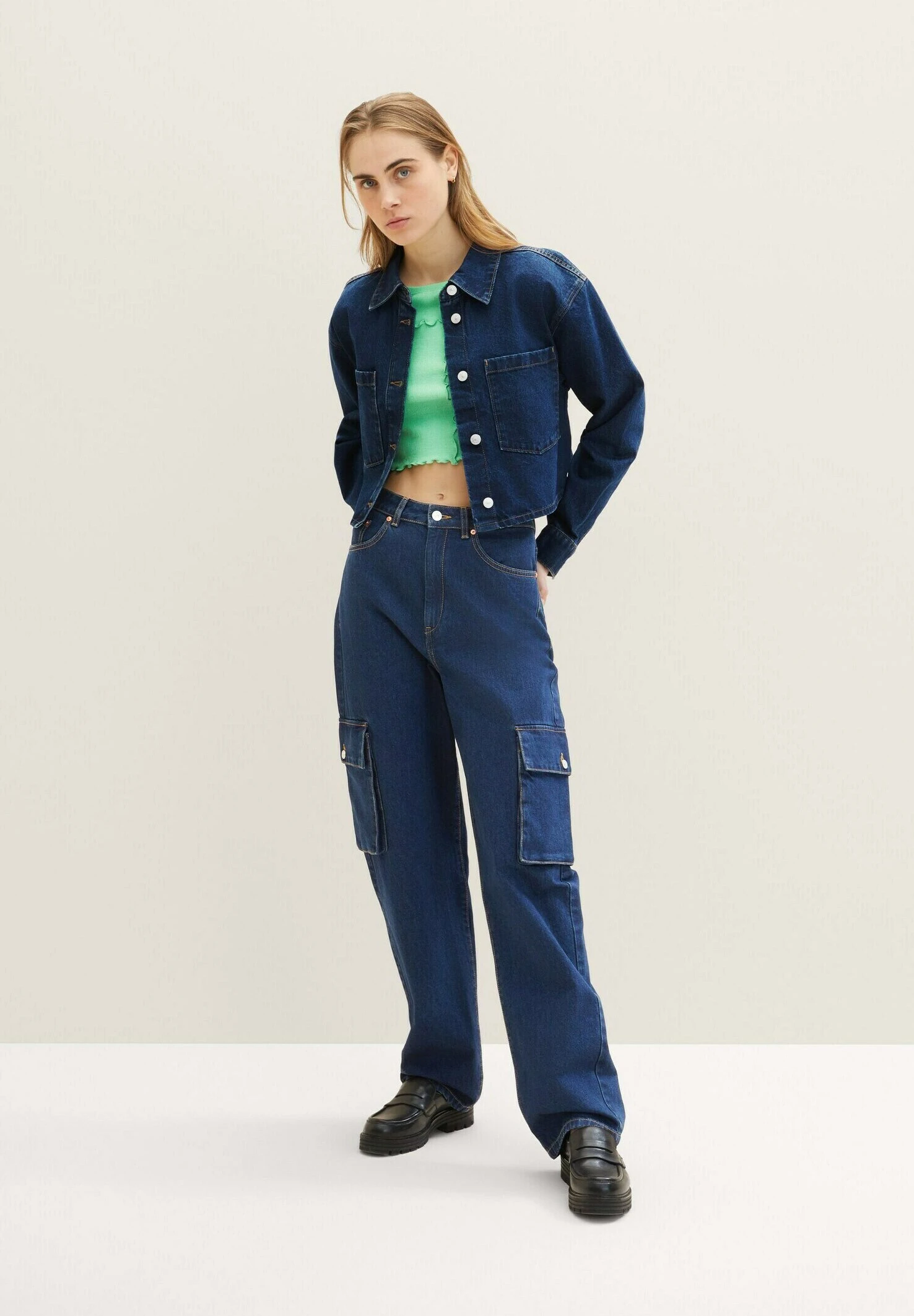 TOM TAILOR Denim BaggyJeans A SigarettaClean Dark Stone Blue Denim Donna Jeans TO721N0B0-K11 4 TOM TAILOR Denim BaggyJeans A SigarettaClean Dark Stone Blue Denim Donna Jeans TO721N0B0-K11 - immagine 2