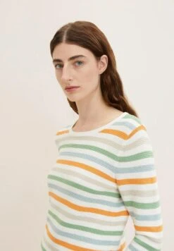 Tom Tailor Knit Jumper With Round NecklineMaglioneOrange Green Multicolor Stripe Donna Maglieria TO221I0IQ-H13 -Tom Tailor 2219c29e68814e29846dc86ce9933ac7