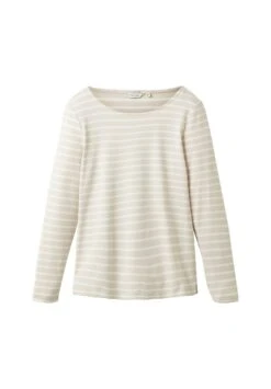 Tom Tailor Mit StreifenmusterMaglietta A Manica LungaGrey Offwhite Stripe Donna T-shirt E Top TO221D1K7-A11 -Tom Tailor 240ed445fad64324b2cbf30032a54cb3