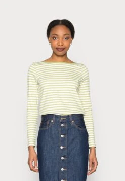 TOM TAILOR Denim Striped LongsleeveMaglietta A Manica LungaGreen White Donna T-shirt E Top TO721D0V4-A13