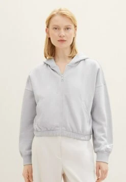 TOM TAILOR Denim Felpa Con ZipBasic Light Grey Melange Donna Felpe TO721J0DB-C11