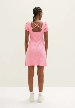 TOM TAILOR Denim GemustertesMit Puffärmeln - Vestito Di Maglina - Pink -Tom Tailor 27ff0d3083314e27aebfb5484b4de341