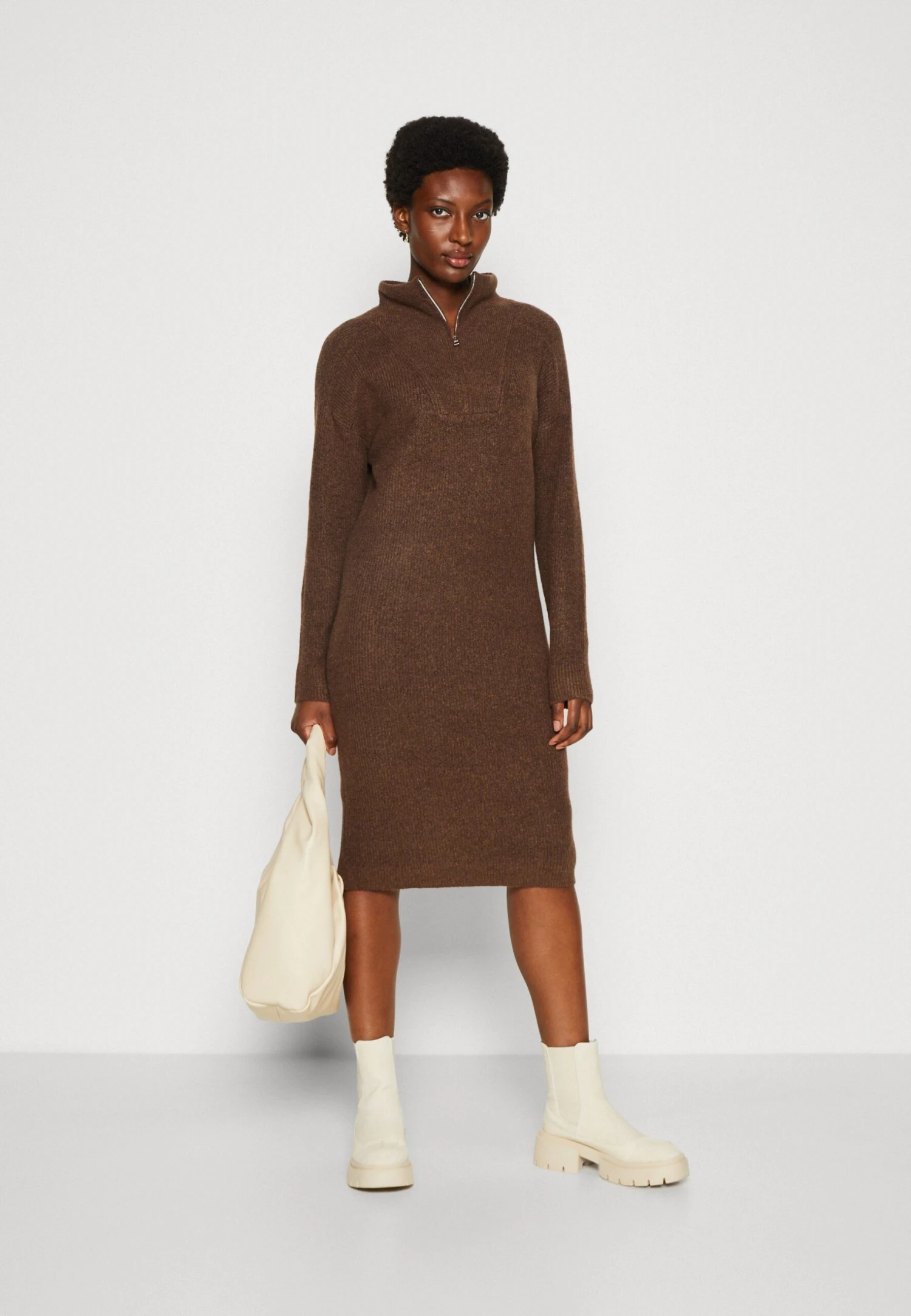 TOM TAILOR Denim Troyer DressAbito In MagliaRoasted Coffee Brown Melange Donna Vestiti TO721C0H3-O11 4 TOM TAILOR Denim Troyer DressAbito In MagliaRoasted Coffee Brown Melange Donna Vestiti TO721C0H3-O11 - immagine 2