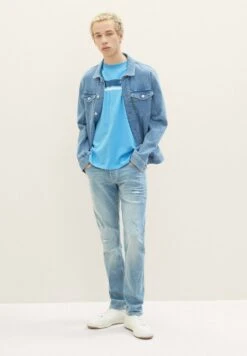 TOM TAILOR Denim Piers Slim Jeans Slim FitUsed Bleached Blue Denim Uomo Jeans TO722G0BS-K12 -Tom Tailor 290fb8f167c5476ab193c3313287bb3f