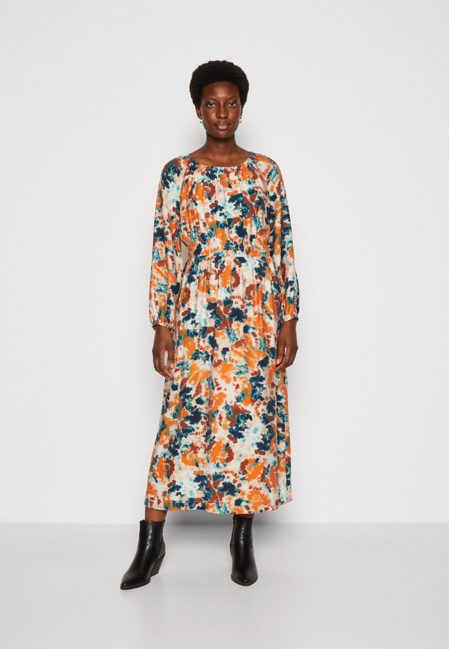 Tom Tailor Feminine DressVestito EstivoGrey/Orange Donna Vestiti TO221C0PZ-T11 3 Tom Tailor Feminine DressVestito EstivoGrey/Orange Donna Vestiti TO221C0PZ-T11