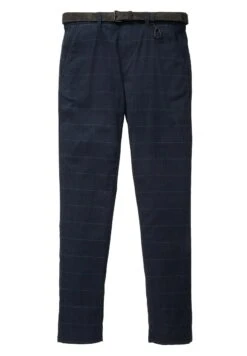 TOM TAILOR Denim Structured Chinos With BeltChinoDark Navy Check Uomo Pantaloni TO722E055-K17 -Tom Tailor 2d4b3ee3eee644adae4075a90a86ce9c
