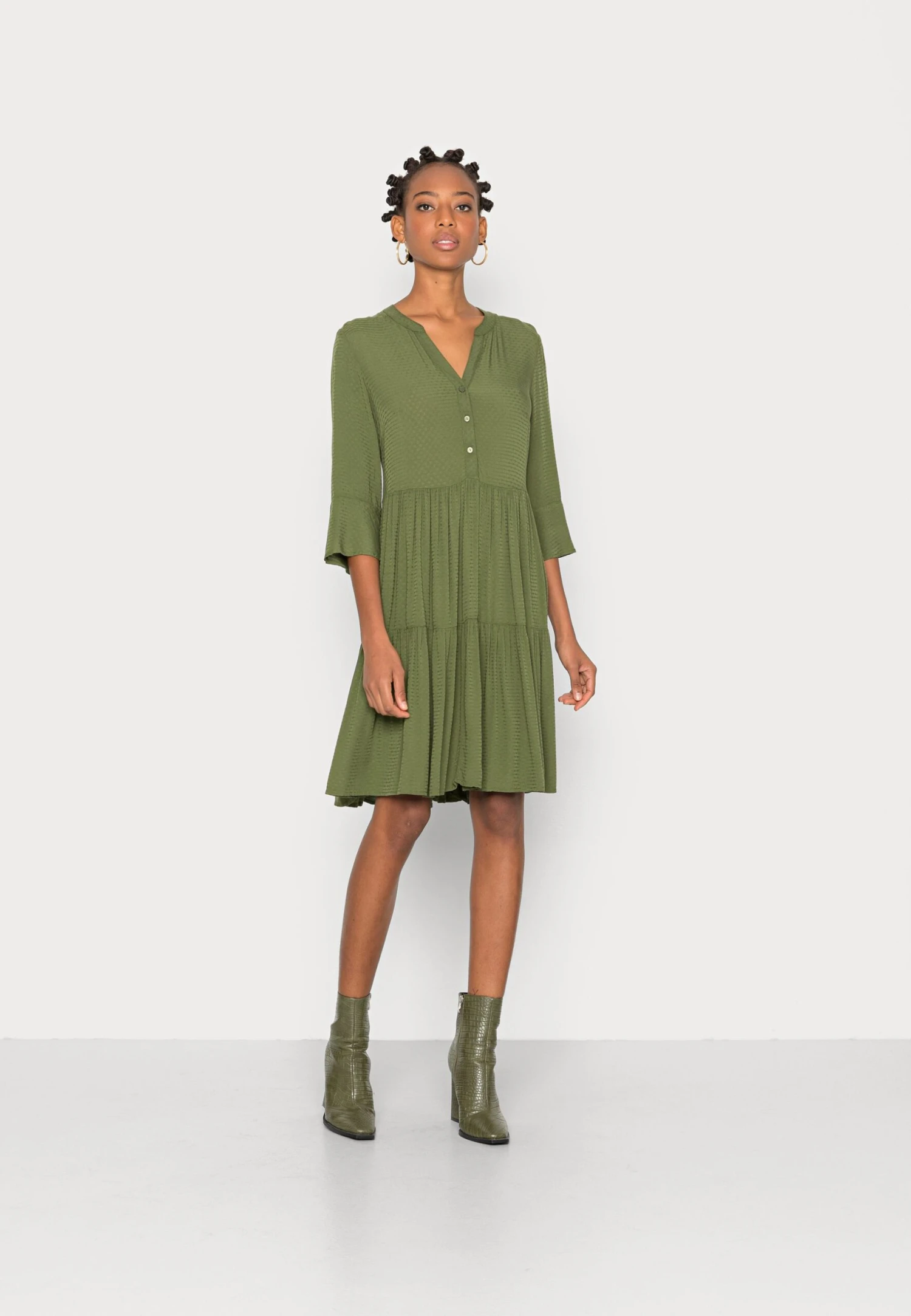 TOM TAILOR Denim Babydoll - Vestito Estivo - Cypress Olive 3 TOM TAILOR Denim Babydoll - Vestito Estivo - Cypress Olive