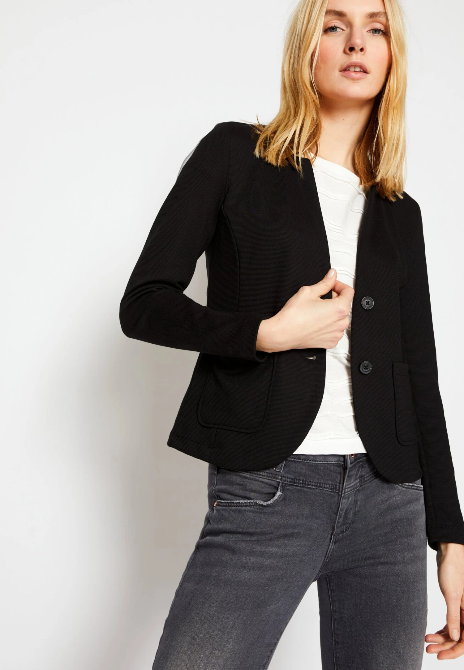 Tom Tailor Structured Ottoman BlazerBlazerDeep Black Donna Giacche E Blazer TO221G09P-Q11 6 Tom Tailor Structured Ottoman BlazerBlazerDeep Black Donna Giacche E Blazer TO221G09P-Q11 - immagine 4