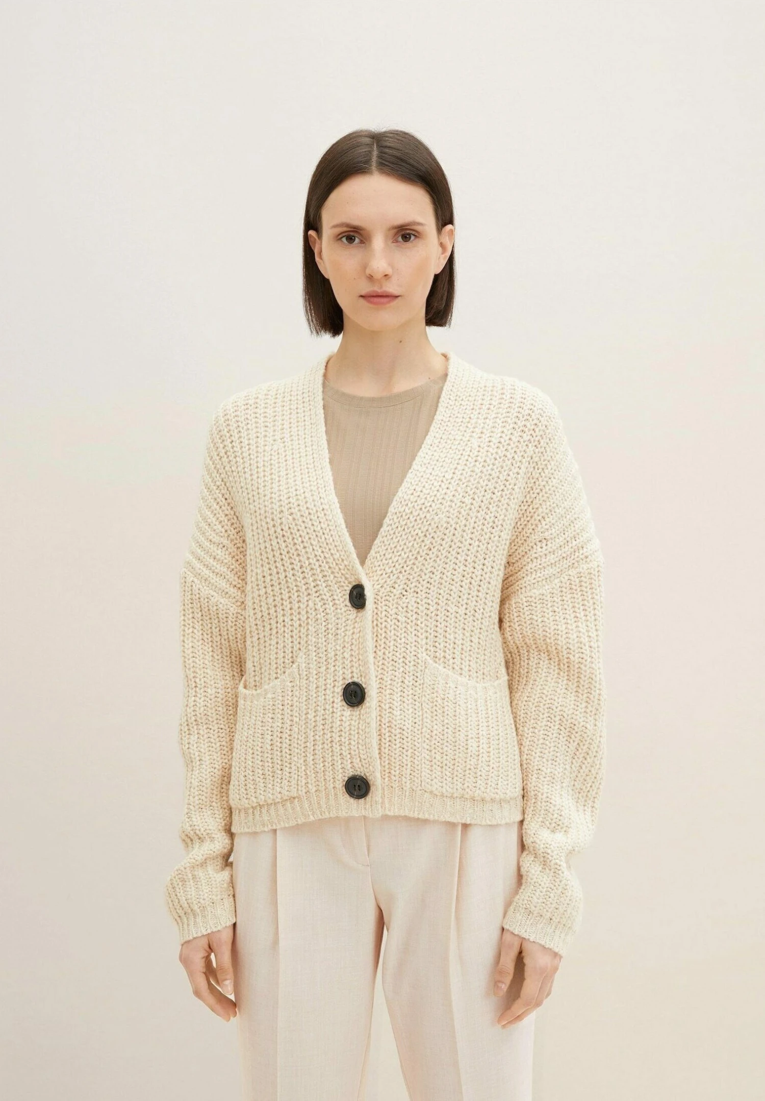 Tom Tailor CardiganSoft Buttercream Melange Donna Maglieria TO221I0SM-A11 3 Tom Tailor CardiganSoft Buttercream Melange Donna Maglieria TO221I0SM-A11