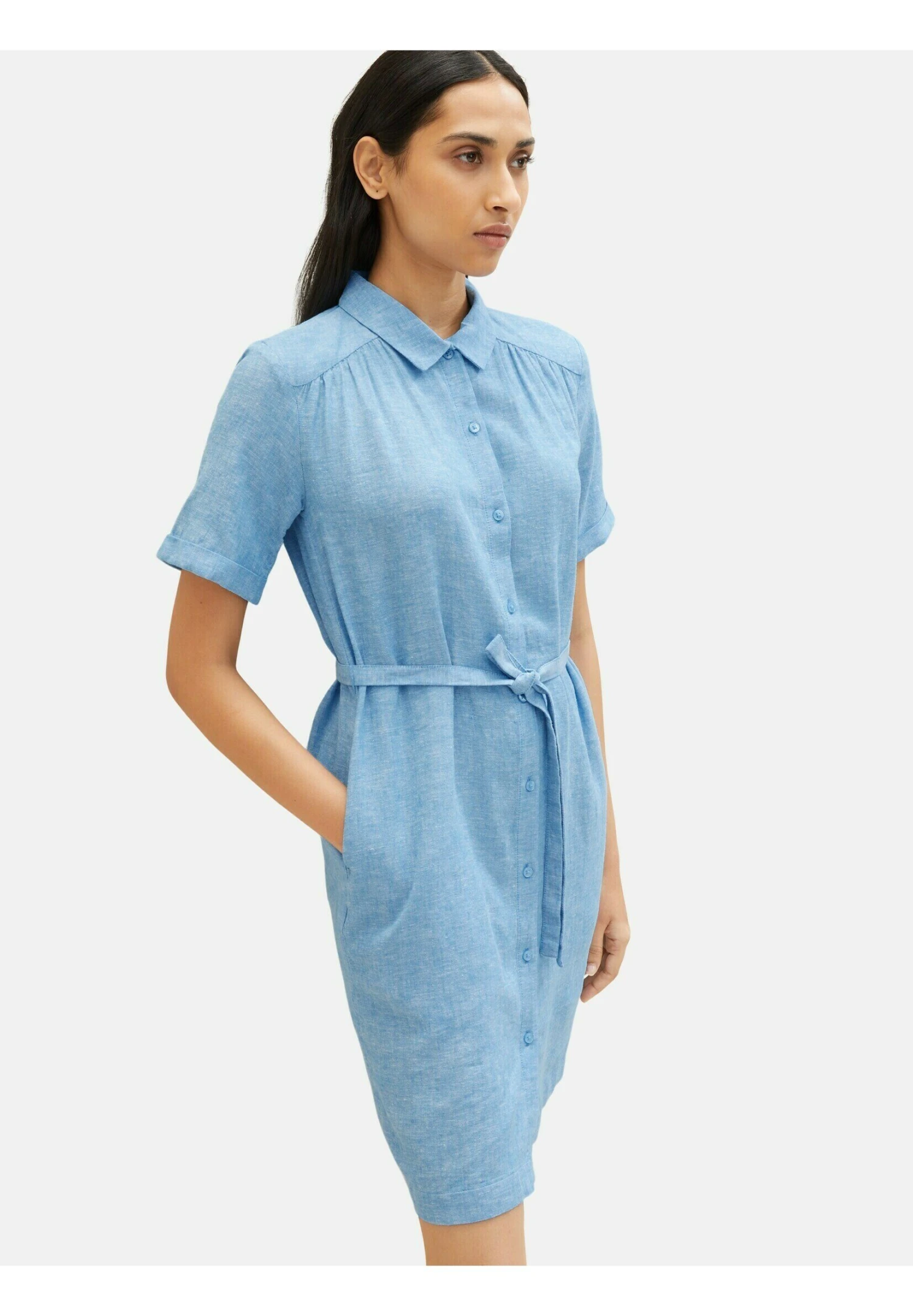 Tom Tailor Abito A CamiciaSoft Cloud Blue Donna Vestiti TO221C0QW-K11 6 Tom Tailor Abito A CamiciaSoft Cloud Blue Donna Vestiti TO221C0QW-K11 - immagine 4
