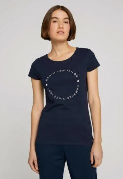 TOM TAILOR Denim Tee With PrintT-Shirt Con StampaDark Blue White Donna T-shirt E Top TO721E0MN-K12