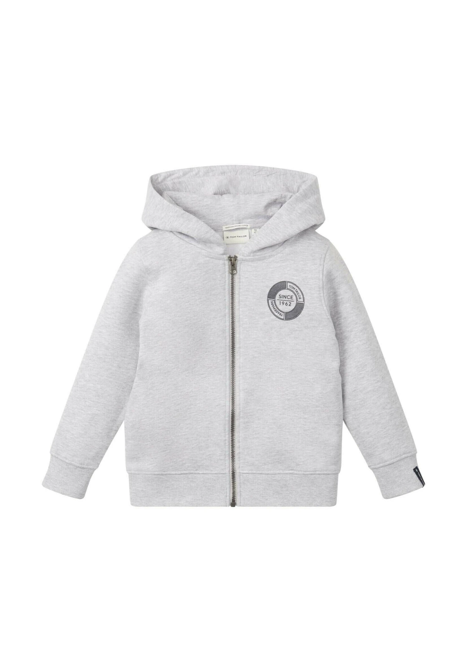 Tom Tailor Mit LogoprintFelpa Con ZipLight Stone Grey Melange Bambini Pullover & Cardigan TO226K02H-C11 3 Tom Tailor Mit LogoprintFelpa Con ZipLight Stone Grey Melange Bambini Pullover & Cardigan TO226K02H-C11