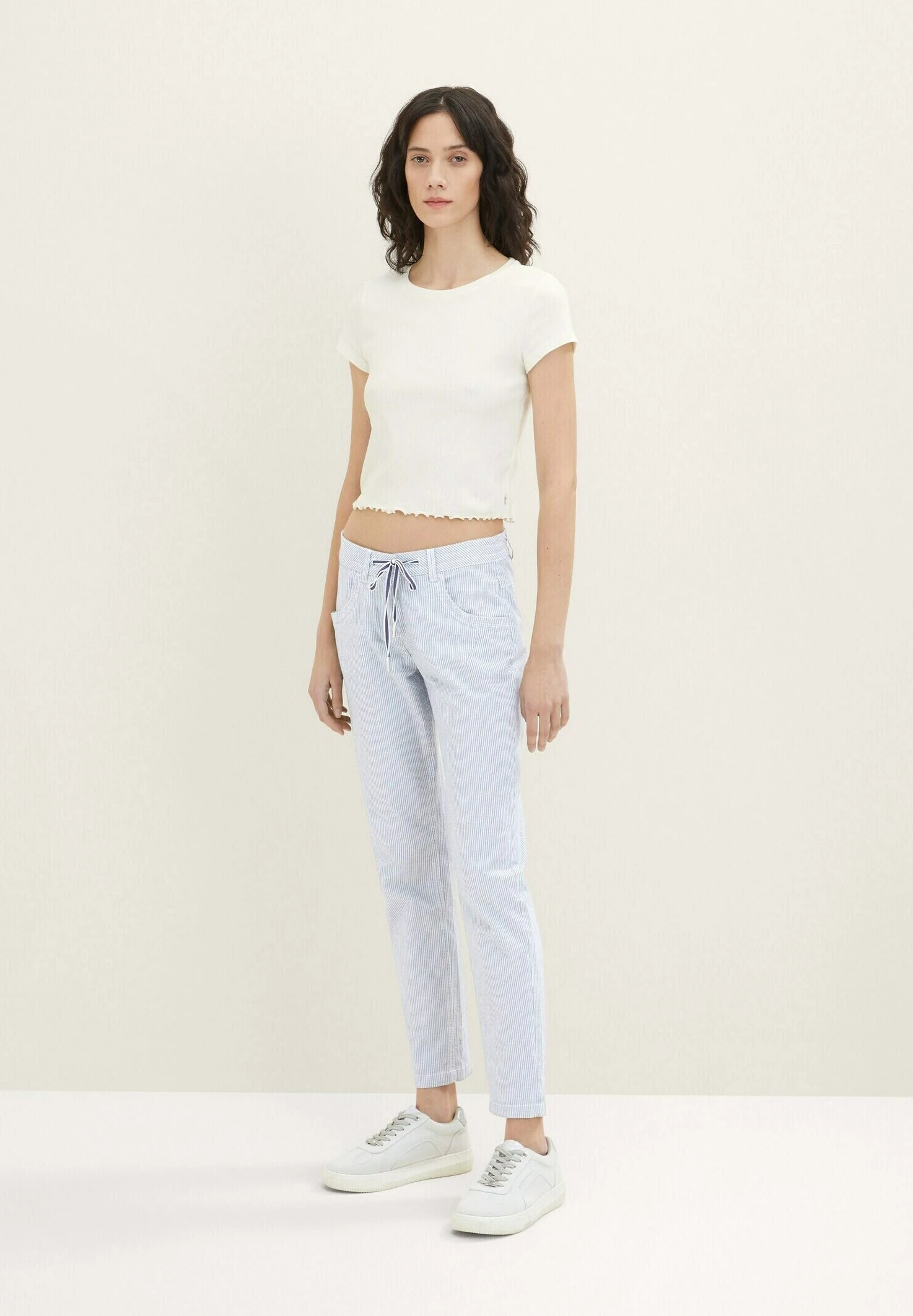 Tom Tailor Tapered - Pantaloni - Blue Stripe Pants 8 Tom Tailor Tapered - Pantaloni - Blue Stripe Pants - immagine 6