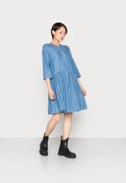 TOM TAILOR Denim Dress With PlacketVestito Di JeansUsed Mid Stone Blue Denim Donna Vestiti TO721C0ER-K11