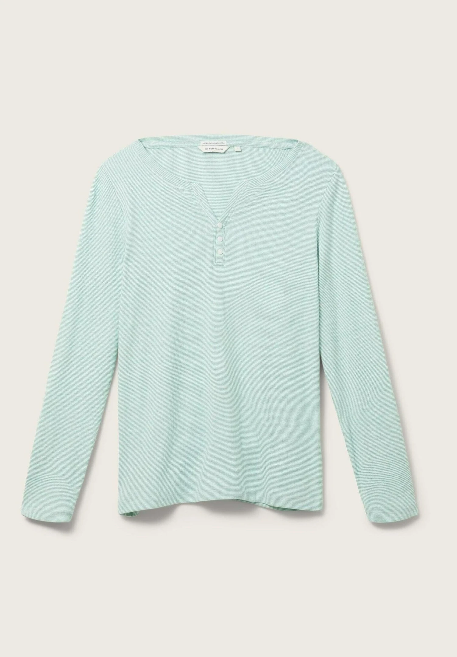 Tom Tailor Longsleeve Stripe HenleyMaglietta A Manica LungaOffwhite Green Stripe Donna T-shirt E Top TO221D152-M12 11 Tom Tailor Longsleeve Stripe HenleyMaglietta A Manica LungaOffwhite Green Stripe Donna T-shirt E Top TO221D152-M12 - immagine 9