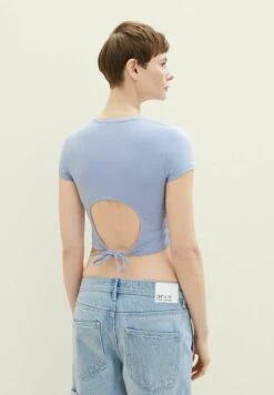 TOM TAILOR Denim Cropped Mit MotivprintT-Shirt BasicParisienne Blue Donna T-shirt E Top TO721D13J-K11 -Tom Tailor 3d243732fa5242b98bde13fed7a9bcd6