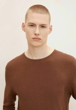 TOM TAILOR Denim Zigzag Structured CrewneckMaglioneLight Wood Brown Uomo Maglieria TO722Q080-O12 -Tom Tailor 4074846508344e35bb55b00af17efe51