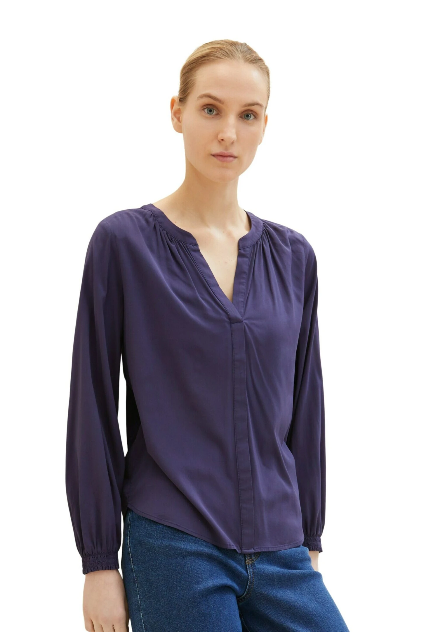 Tom Tailor With Smock DetaillCamicettaAtlantic Ocean Blue Donna Camicie E Bluse TO221E15C-K11 6 Tom Tailor With Smock DetaillCamicettaAtlantic Ocean Blue Donna Camicie E Bluse TO221E15C-K11 - immagine 4