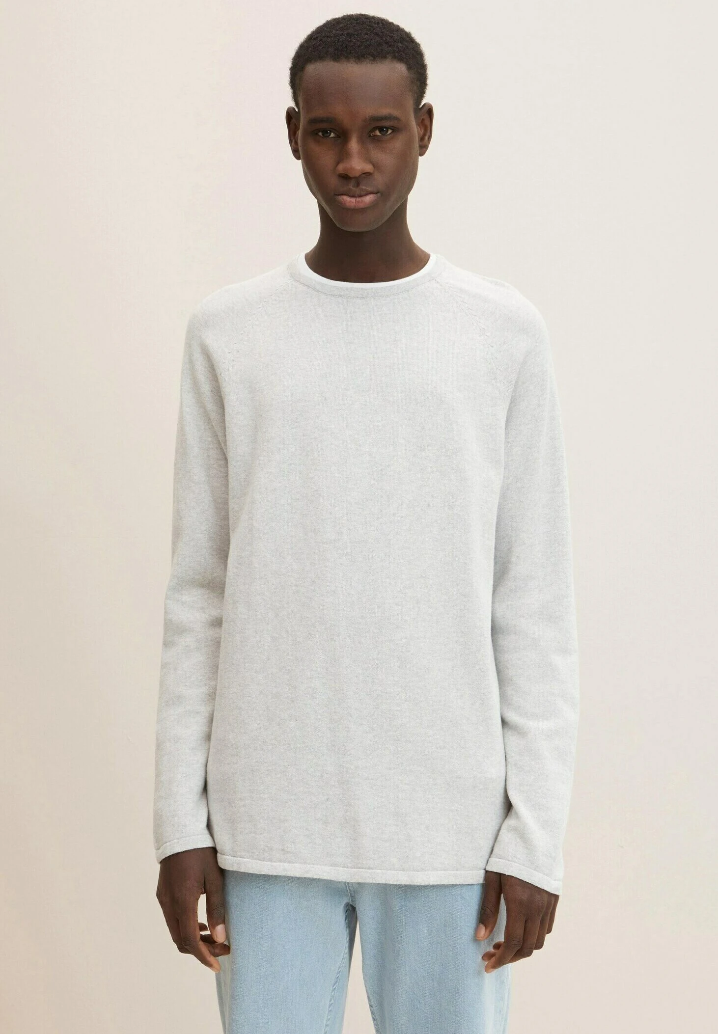 TOM TAILOR Denim Basic MaglioneLight Stone Grey Melange Uomo Maglieria TO722Q0BB-C11 3 TOM TAILOR Denim Basic MaglioneLight Stone Grey Melange Uomo Maglieria TO722Q0BB-C11