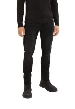 Tom Tailor JoshJeans Slim FitUsed Dark Stone Black Denim Uomo Jeans TO222G08S-Q11 -Tom Tailor 46933bb9e7564a2f80e0a016003bf68f