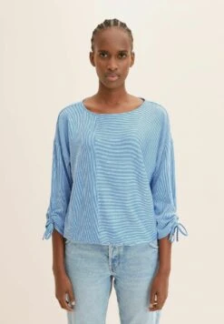 TOM TAILOR Denim GestreiftesMaglietta A Manica LungaSmall Mid Blue White Stripe Donna T-shirt E Top TO721D12U-K11