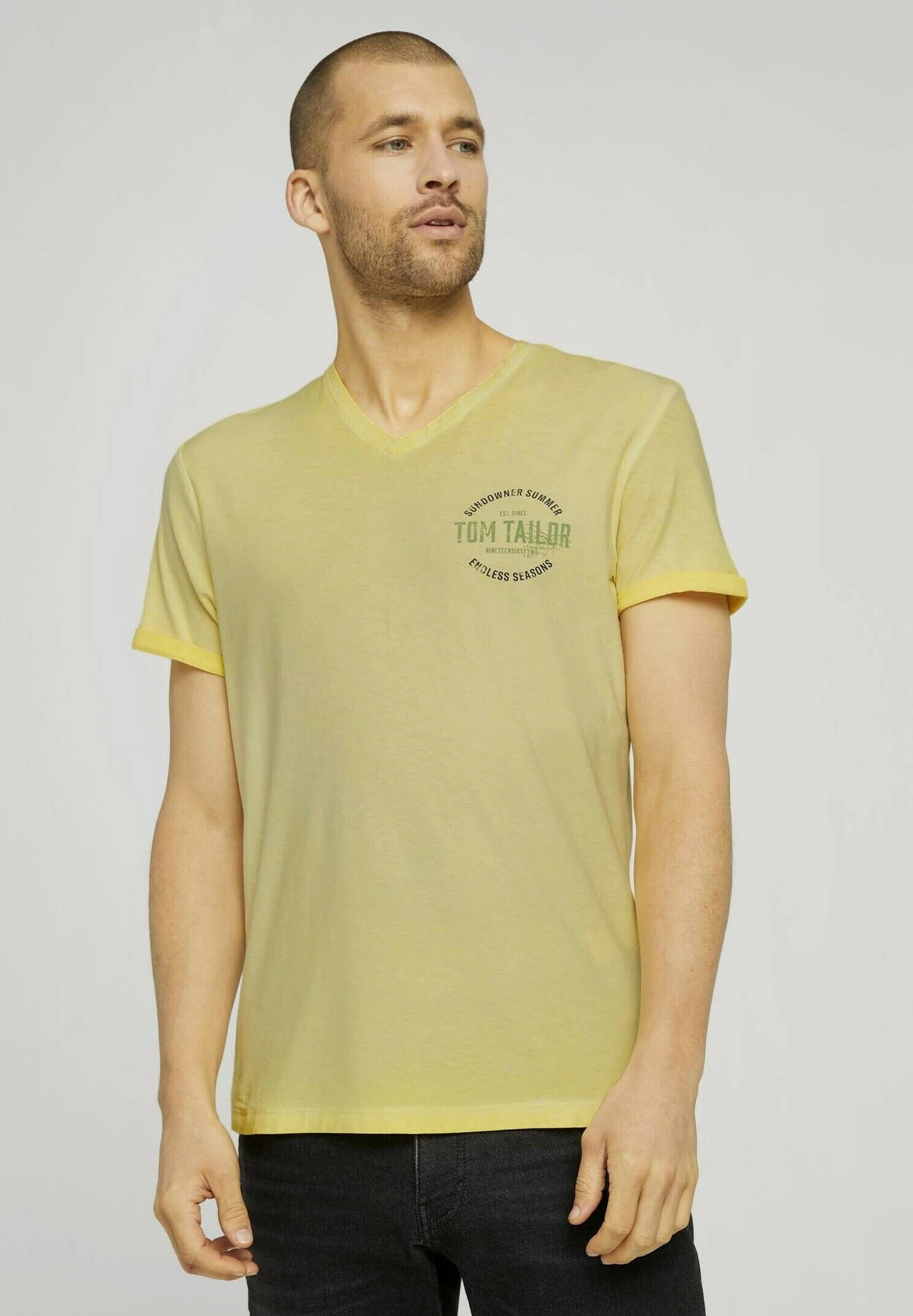 Tom Tailor Im Used Look T-Shirt Con StampaPale Straw Yellow Uomo T-shirt E Polo TO222O10S-E11 3 Tom Tailor Im Used Look T-Shirt Con StampaPale Straw Yellow Uomo T-shirt E Polo TO222O10S-E11