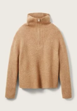 TOM TAILOR Denim Mit Troyer Kragen MaglioneCinnamon Brown Melange Donna Maglieria TO721D12A-O11 -Tom Tailor 4c3783b334564164a7be9362525637a0