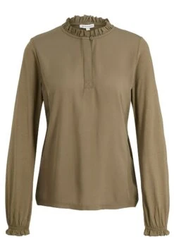 Tom Tailor Langarm Mit Rüschen CamicettaTarmac Khaki Donna Camicie E Bluse TO221E13Y-N11