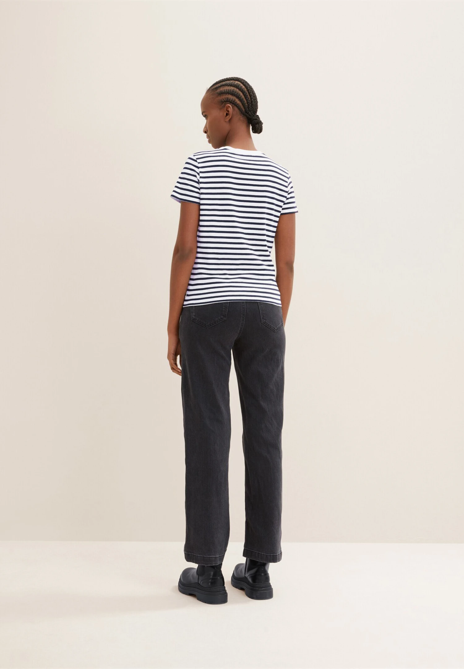 TOM TAILOR Denim Striped TeeT-Shirt Con StampaWhite Black Stripe Donna T-shirt E Top TO721D12Q-Q11 5 TOM TAILOR Denim Striped TeeT-Shirt Con StampaWhite Black Stripe Donna T-shirt E Top TO721D12Q-Q11 - immagine 3