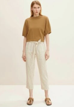 TOM TAILOR Denim EasyPantaloniBeige Brown Stripe Donna Pantaloni TO721A0AP-B11